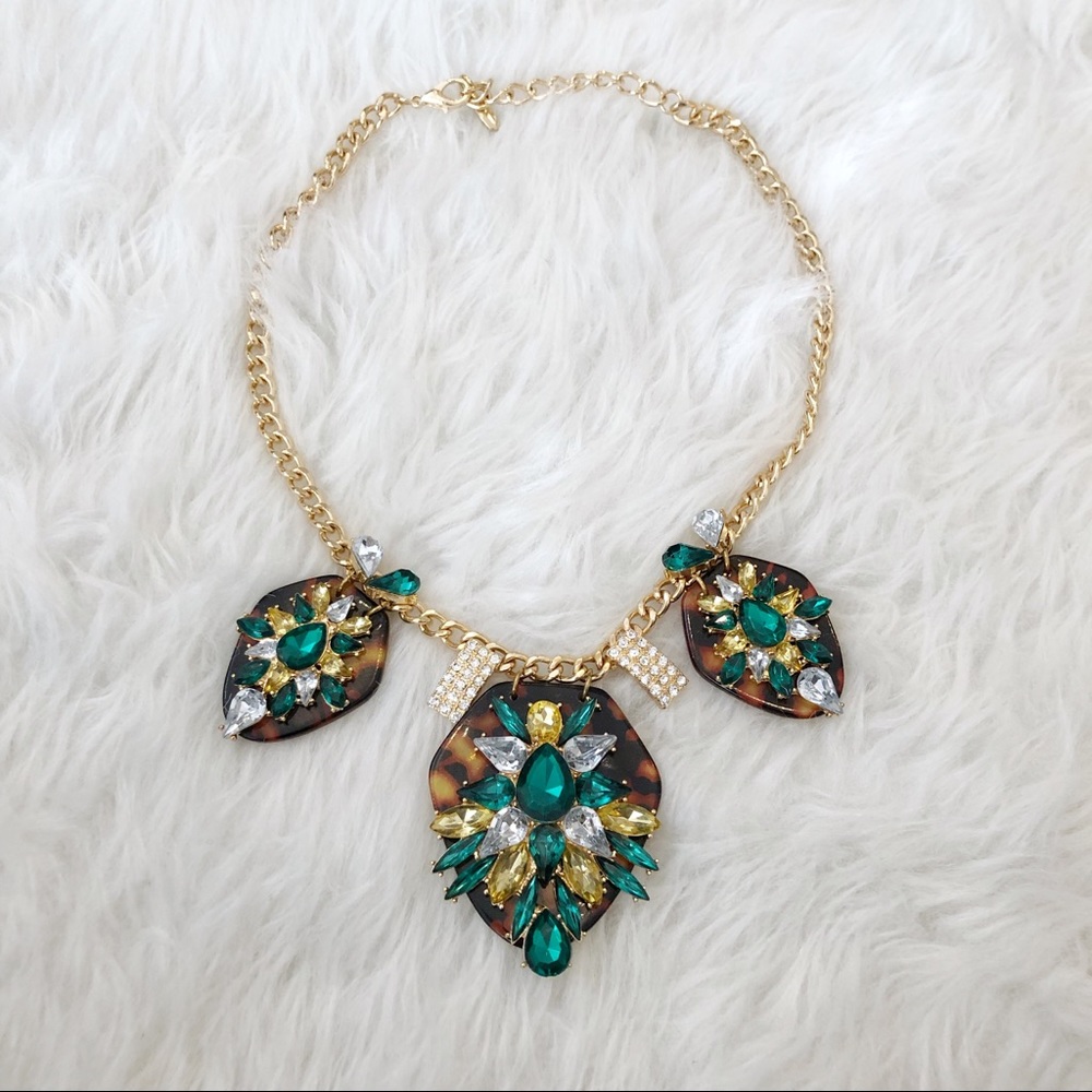 Natasha Couture tortoise shell statement necklace